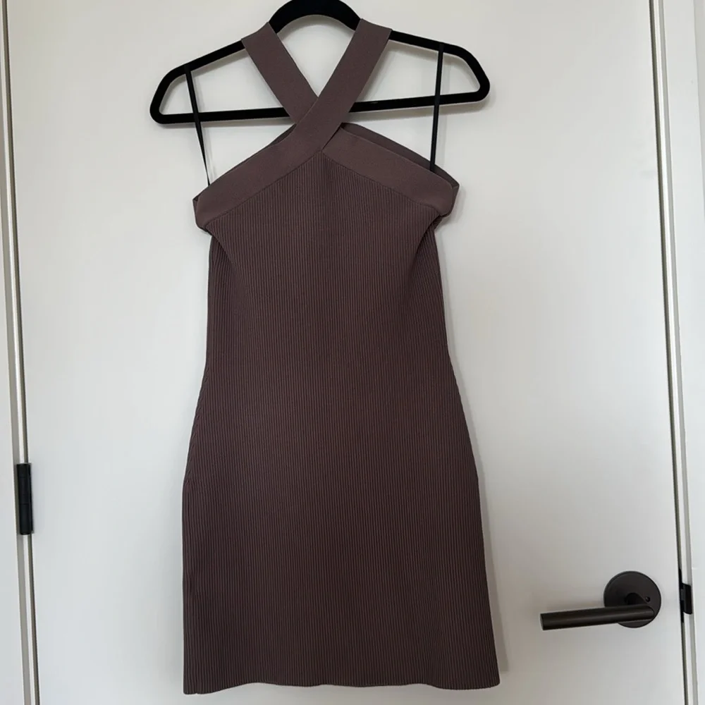 ARITZIA Babaton Bodycon Mini Sculpt Knit Dress in Deep Taupe - Large - Picture 8 of 11